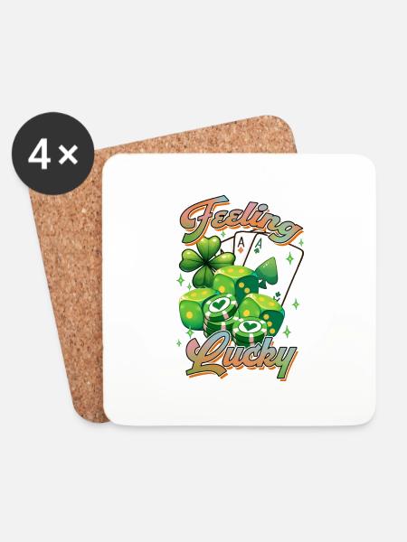 Glücksgefühl am St. Patricks Day - Untersetzer (4er-Set) - Weiß