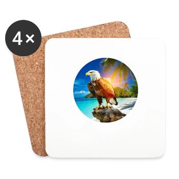 Eagle at Eagle Beach Aruba Summer Vacation - Coasters (set of 4) - white - Front