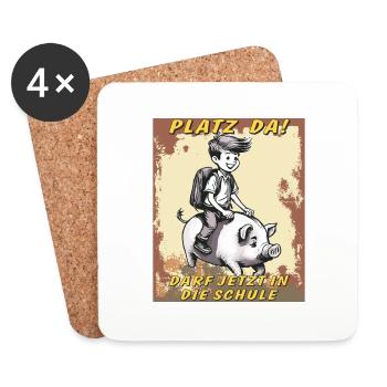 ÉCOLE DE COCHON ENFANT GARÇON - Dessous de verre (lot de 4) - blanc - Devant