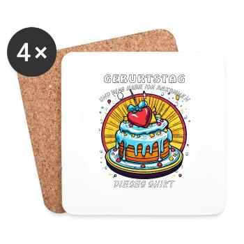 GEBURTSTAG TORTE DIESES SHIRT - Untersetzer (4er-Set) - Weiß - Vorne