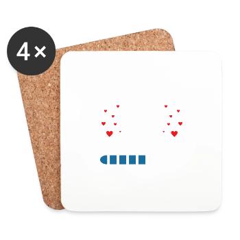 Papa 2025 Drôle Cadeau de Fête des Pères Femmes Enceintes - Dessous de verre (lot de 4) - blanc - Devant