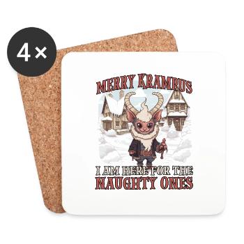 Krampus T | Krampus costume | Bad Santa Claus - Coasters (set of 4) - white - Front