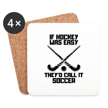 Floorball Hockey Hockey Hockey Hockey Hockey Cadeau de joueur de Hockey - Dessous de verre (lot de 4) - blanc - Devant