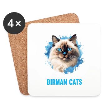 Birman Cat Birma Katze - Untersetzer (4er-Set) - Weiß - Vorne