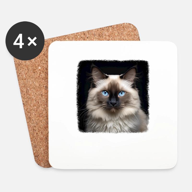 Birman Cat Birma Katze - Untersetzer (4er-Set) - Weiß
