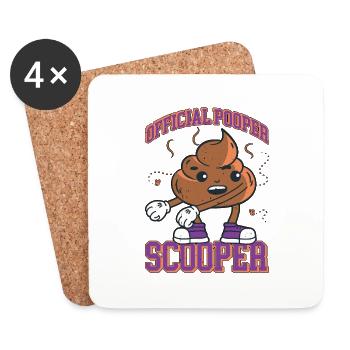 Official Pooper Scooper 59 - Untersetzer (4er-Set) - Weiß - Vorne