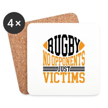 Rugby No Opponents Just Victims 6 - Coasters (set of 4) - white - Front
