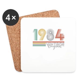 Vinatge 1984 Geburtstagsgeschenk - Untersetzer (4er-Set) - Weiß - Vorne