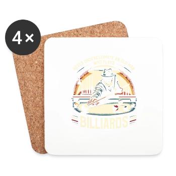 Never Underestimate An Old Man Who Plays Billiards - Coasters (set of 4) - white - Front
