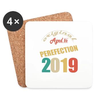 J’ai 5 ans | Je suis né en 2019 - birth - Dessous de verre (lot de 4) - blanc - Devant