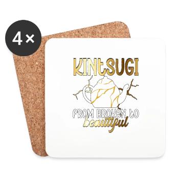 Kintsugi From Broken To Beautiful Kintsukuroi - Coasters (set of 4) - white - Front
