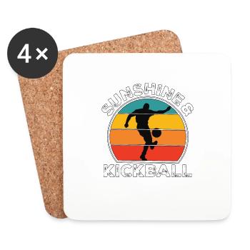 Sunshine And Kickball For Kickball Players - Coasters (set of 4) - white - Front