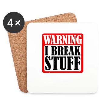 Warning I Break Stuff 5 - Untersetzer (4er-Set) - Weiß - Vorne