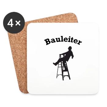 Site Manager Stepladder Construction Site Construction Site Manager - Coasters (set of 4) - white - Front
