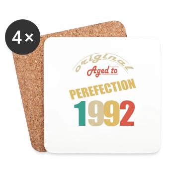 I'm 32 years old | I was born in 1992 - birth - Coasters (set of 4) - white - Front