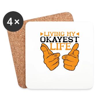 Living My Okayest Life 6 - Untersetzer (4er-Set) - Weiß - Vorne