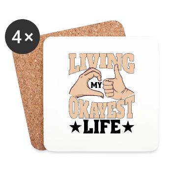 Living My Okayest Life 5 - Untersetzer (4er-Set) - Weiß - Vorne