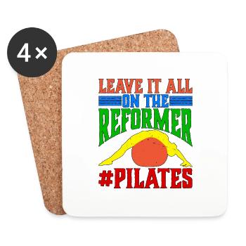 Leave It All On The Reformer #Pilates 14 - Coasters (set of 4) - white - Front