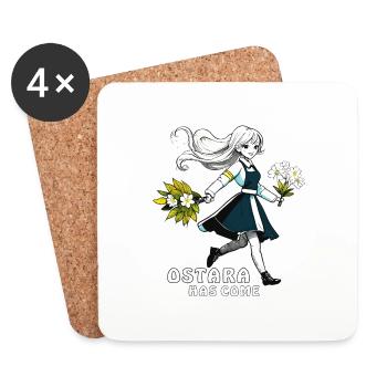 FRAU BLUMEN OSTARA HAS COME - Untersetzer (4er-Set) - Weiß - Vorne