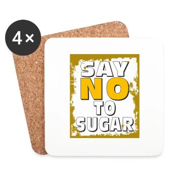 ZUCKER SAY NO TO SUGAR - Coasters (set of 4) - white - Front