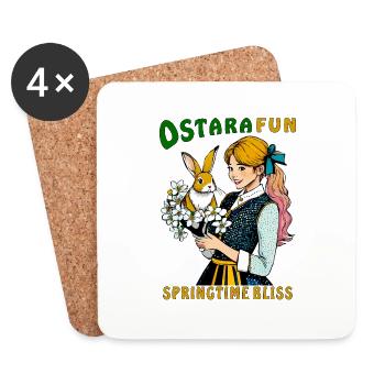 FRAU HASE OSTARA FUN SPRINGTIME BLISS - Untersetzer (4er-Set) - Weiß - Vorne