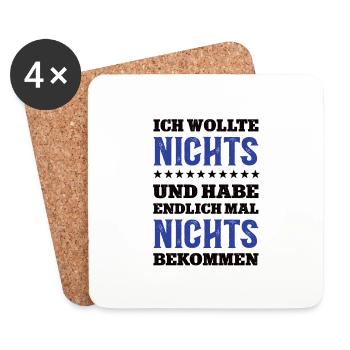 Nichts zum Geburtstag Kein Wunsch Nix Schenken Geb - Untersetzer (4er-Set) - Weiß - Vorne