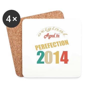I'm 10 years old | I was born in 2014 - birth - Coasters (set of 4) - white - Front