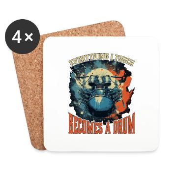 Everything I Touch Becomes A Drum 20 - Coasters (set of 4) - white - Front