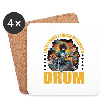 Everything I Touch Becomes A Drum 21 - Coasters (set of 4) - white - Front