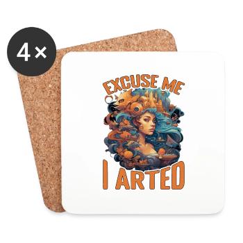 Excuse Me I Arted 15 - Untersetzer (4er-Set) - Weiß - Vorne