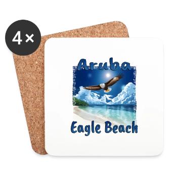 Aruba Eagle Beach Vacation Dream - Coasters (set of 4) - white - Front