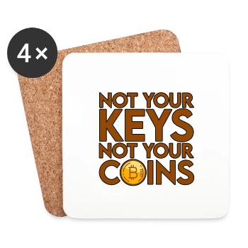 Not Your Keys Not Your Coins 4 - Untersetzer (4er-Set) - Weiß - Vorne