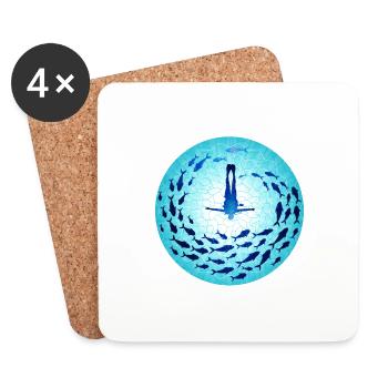 Blau würde Blue Would - Untersetzer (4er-Set) - Weiß - Vorne