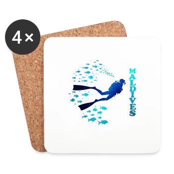 Blaue Malediven Blue Maldives - Coasters (set of 4) - white - Front