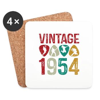 vintage 1954 Guitar Pick Guitar Playerbdayguitaris - Coasters (set of 4) - white - Front