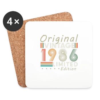 40 Jahre 1986 Vintage Retro Geburtstagsgeschenk - Untersetzer (4er-Set) - Weiß - Vorne