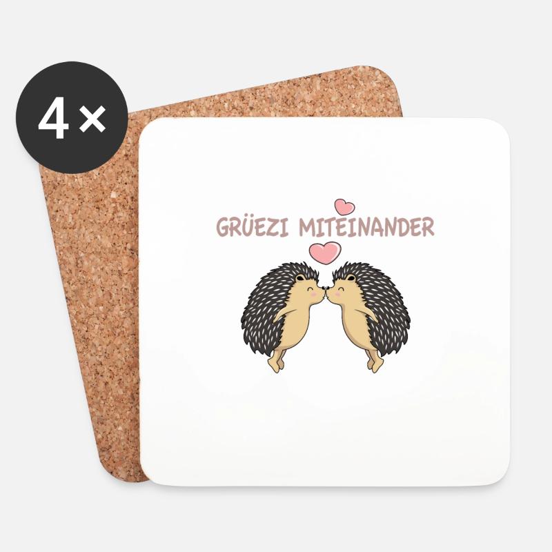 Grüezi Mitenand, Schweiz Grüezi Mitenand - Untersetzer (4er-Set) - Weiß