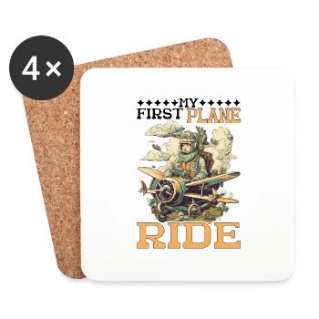My First Plane Ride 58 - Coasters (set of 4) - white - Front