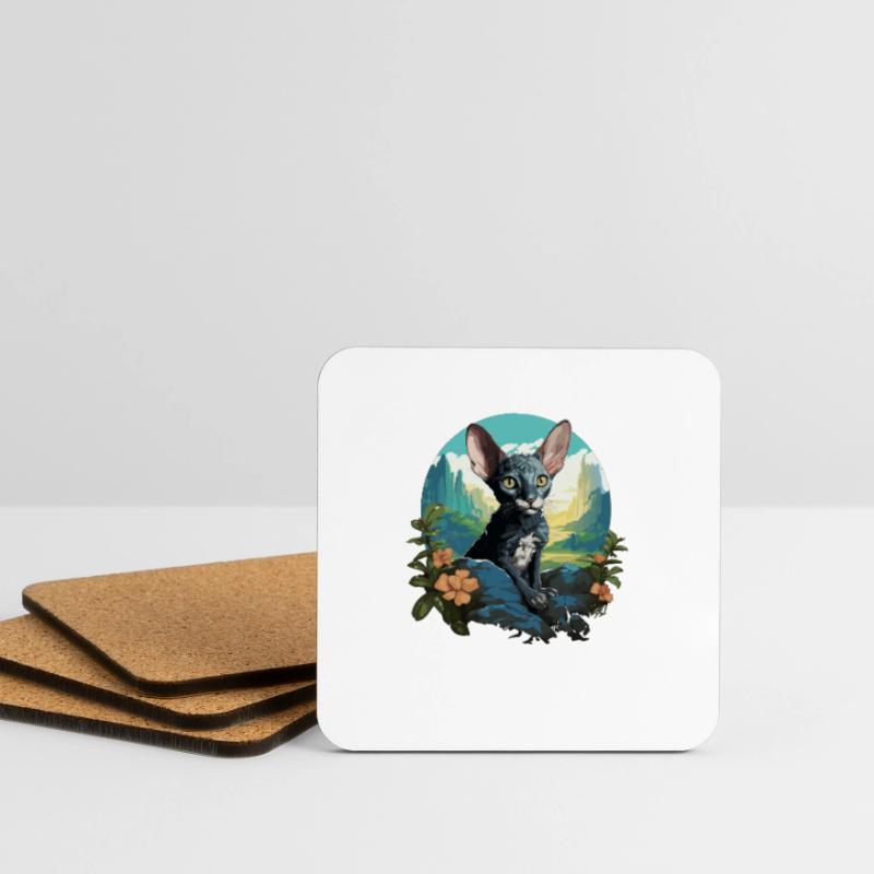 Cornish Rex Kitten Cornish Rex Cat Coasters (set of 4)