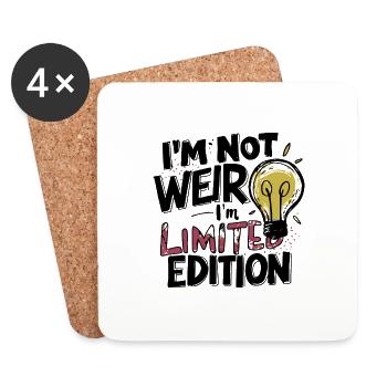 ICH BIN NICHT KOMISCH, ICH BIN LIMITIERTE AUFLAGE - Untersetzer (4er-Set) - Weiß - Vorne