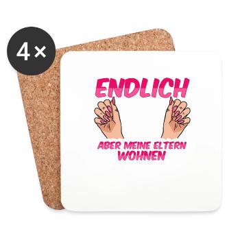 Endlich 16 meine Eltern wohnen immer noch bei mir - Untersetzer (4er-Set) - Weiß - Vorne