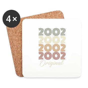 2002 Cadeau D'anniversaire Vintage Original 2002 - Dessous de verre (lot de 4) - blanc - Devant