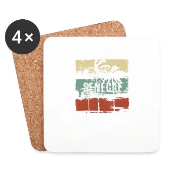 Senegal Africa Artistic Vacation Souvenir Abstract - Coasters (set of 4) - white - Front