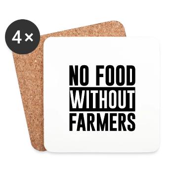 No Food Without Farmers 3 - Untersetzer (4er-Set) - Weiß - Vorne