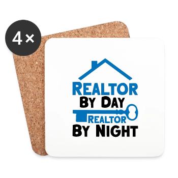 Realtor By Day Realtor By Night 2 - Coasters (set of 4) - white - Front