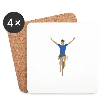 DIESES FAHRRAD WIRD VON POSITIVEM DENKEN ANGETRIEBEN - Untersetzer (4er-Set) - Weiß - Vorne