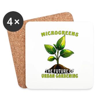 MICROGREENS THE FUTURE OF URBAN GARDENING - Coasters (set of 4) - white - Front