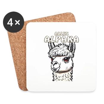 ALLES ALPAKA - Untersetzer (4er-Set) - Weiß - Vorne