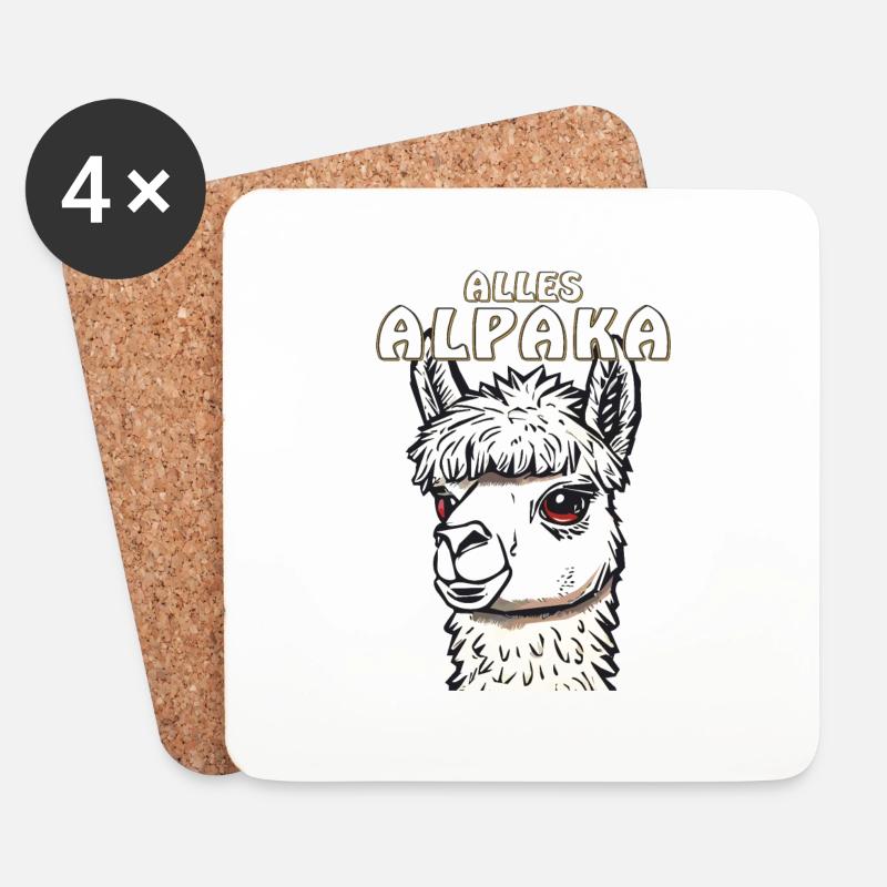 ALLES ALPAKA - Untersetzer (4er-Set) - Weiß