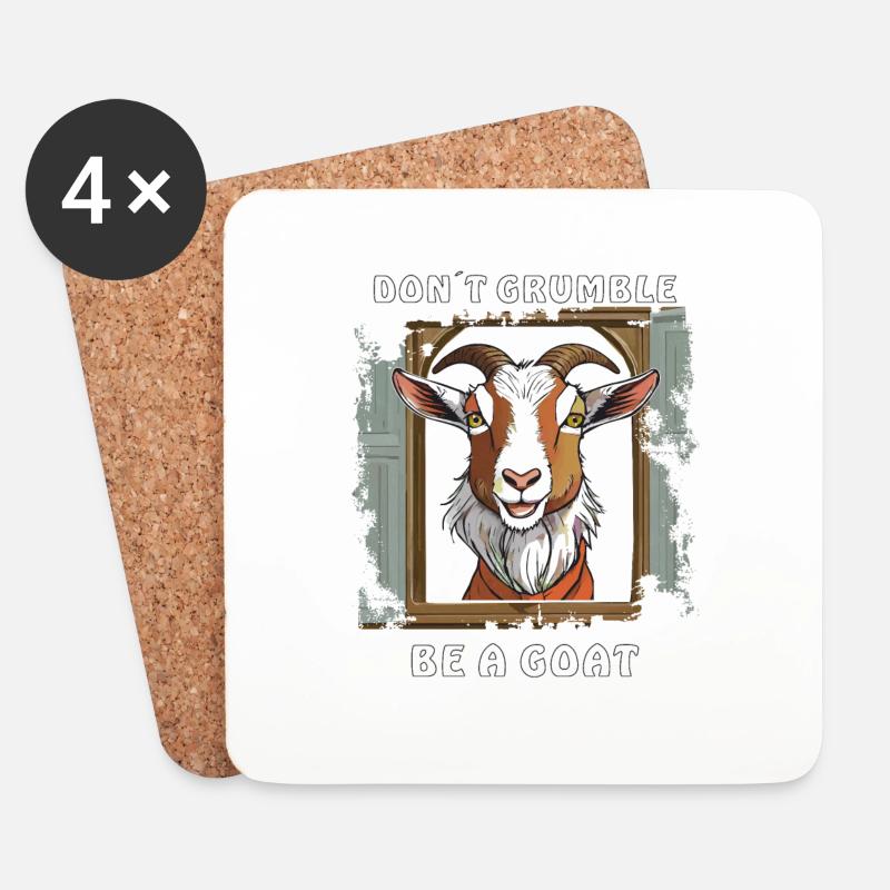 ZIEGE DON´T GRUMBLE BE A GOAT - Untersetzer (4er-Set) - Weiß